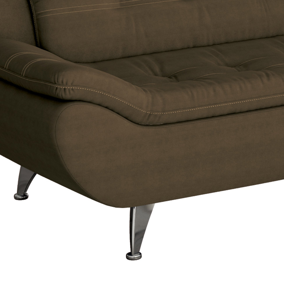 [OUTLET] Sofá 3 Lugares New Passion Suede Café
