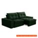 [OUTLET] Sofá 3 Lugares Retrátil e Reclinável Argos Veludo Verde