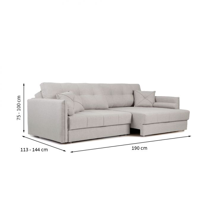 [OUTLET] Sofá 3 Lugares Retrátil e Reclinável Prime Linho Cinza 190 cm