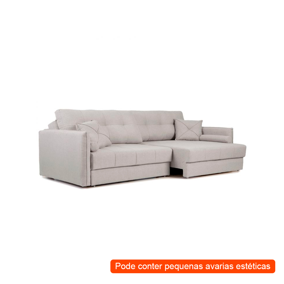 [OUTLET] Sofá 3 Lugares Retrátil e Reclinável Prime Linho Cinza 210 cm