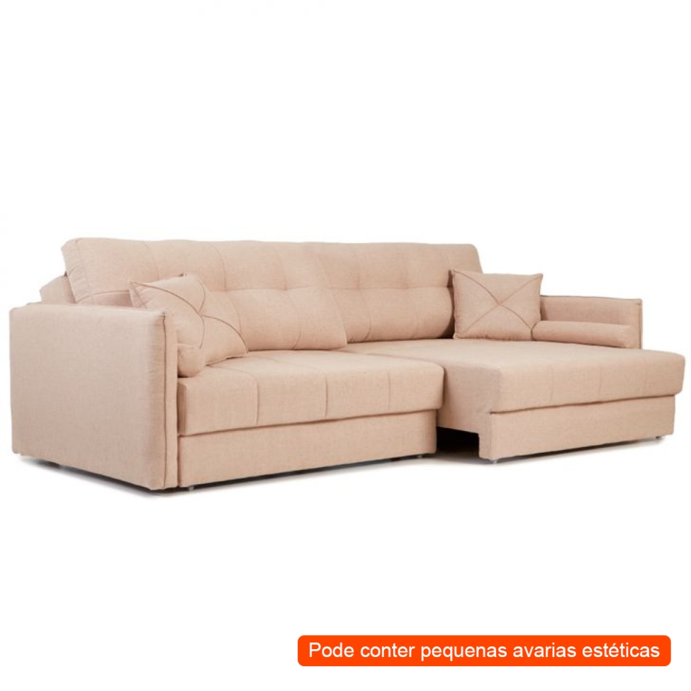[OUTLET] Sofá 3 Lugares Retrátil e Reclinável Prime Linho Creme 210 cm
