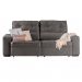[OUTLET] Sofá 3 Lugares Retrátil e Reclinável com Baú Lottus Suede Castanho