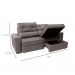 [OUTLET] Sofá 3 Lugares Retrátil e Reclinável com Baú Lottus Suede Castanho