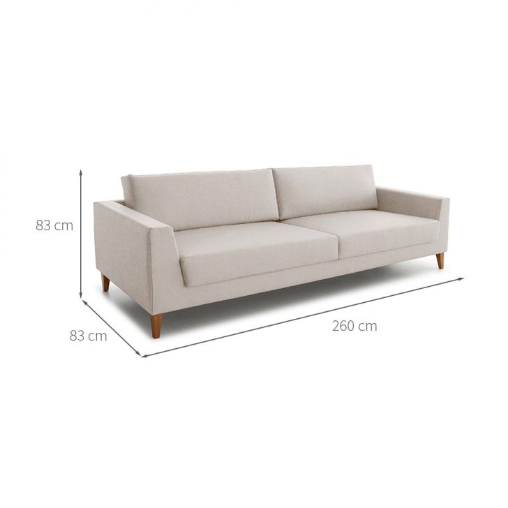 [OUTLET] Sofá 4 Lugares Benjamin Linho Bege 260 cm