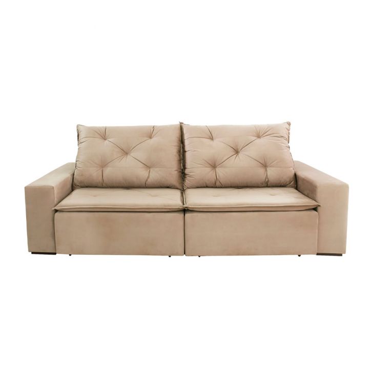 [OUTLET] Sofá 4 Lugares Retrátil e Reclinável Barcelona Suede Bege