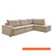 [OUTLET] Sofá 5 Lugares Presidente com Chaise Direito Veludo Marfim 316 cm