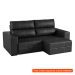 [OUTLET] Sofá 5 Lugares Retrátil e Reclinável Roma Couro Preto 284 cm