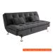 [OUTLET] Sofá-Cama Casal 3 Lugares Amanda Suede com Almofadas Cinza