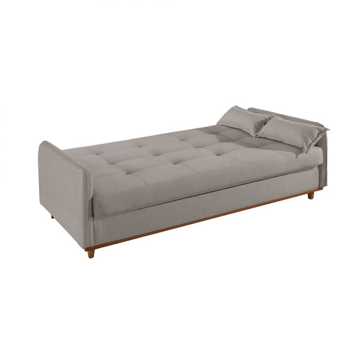 [OUTLET] Sofá-Cama Casal 3 Lugares Ipanema com Baú Linho Bege
