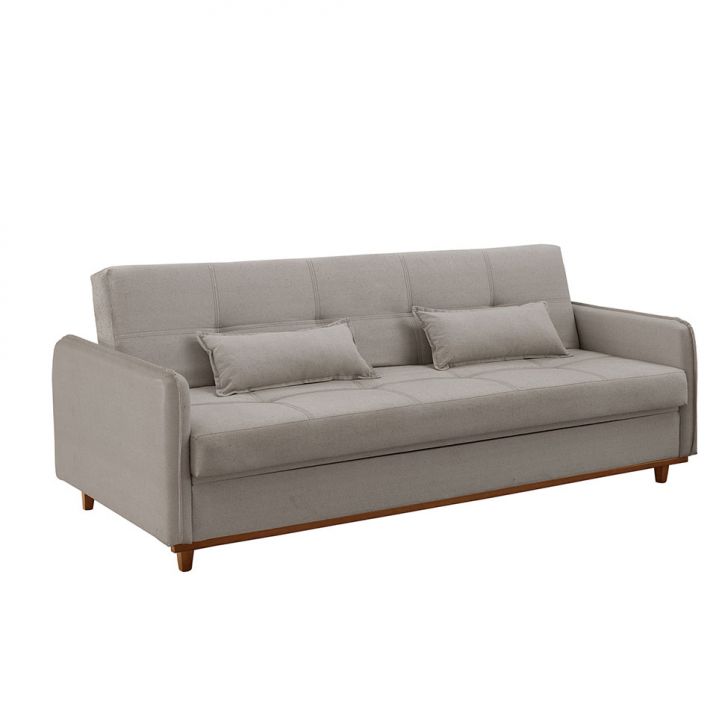 [OUTLET] Sofá-Cama Casal 3 Lugares Ipanema com Baú Linho Bege