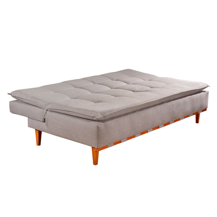 [OUTLET] Sofá-Cama Casal 3 Lugares Nice Linho Cinza 186 cm