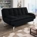 [OUTLET] Sofá-Cama Casal 3 Lugares Premium Suede Pés de Metal Preto