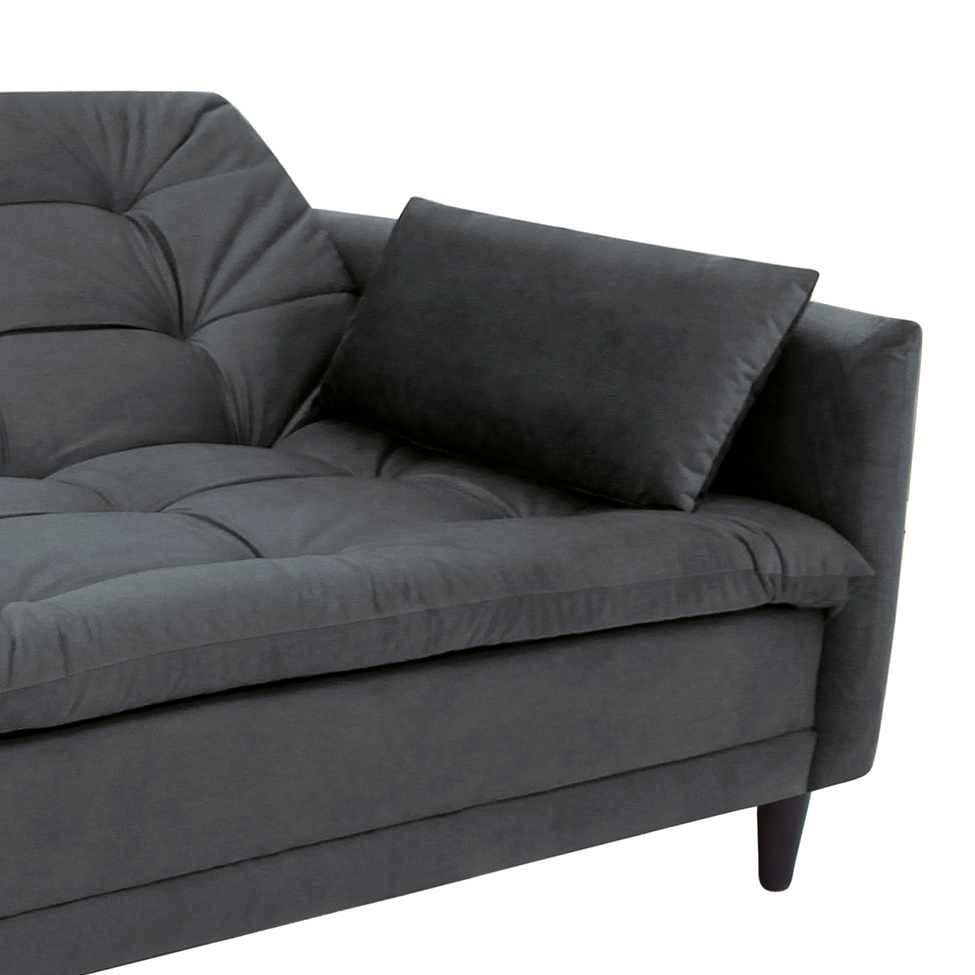 [OUTLET] Sofá-Cama Casal 3 Lugares Sofia Suede Grafite