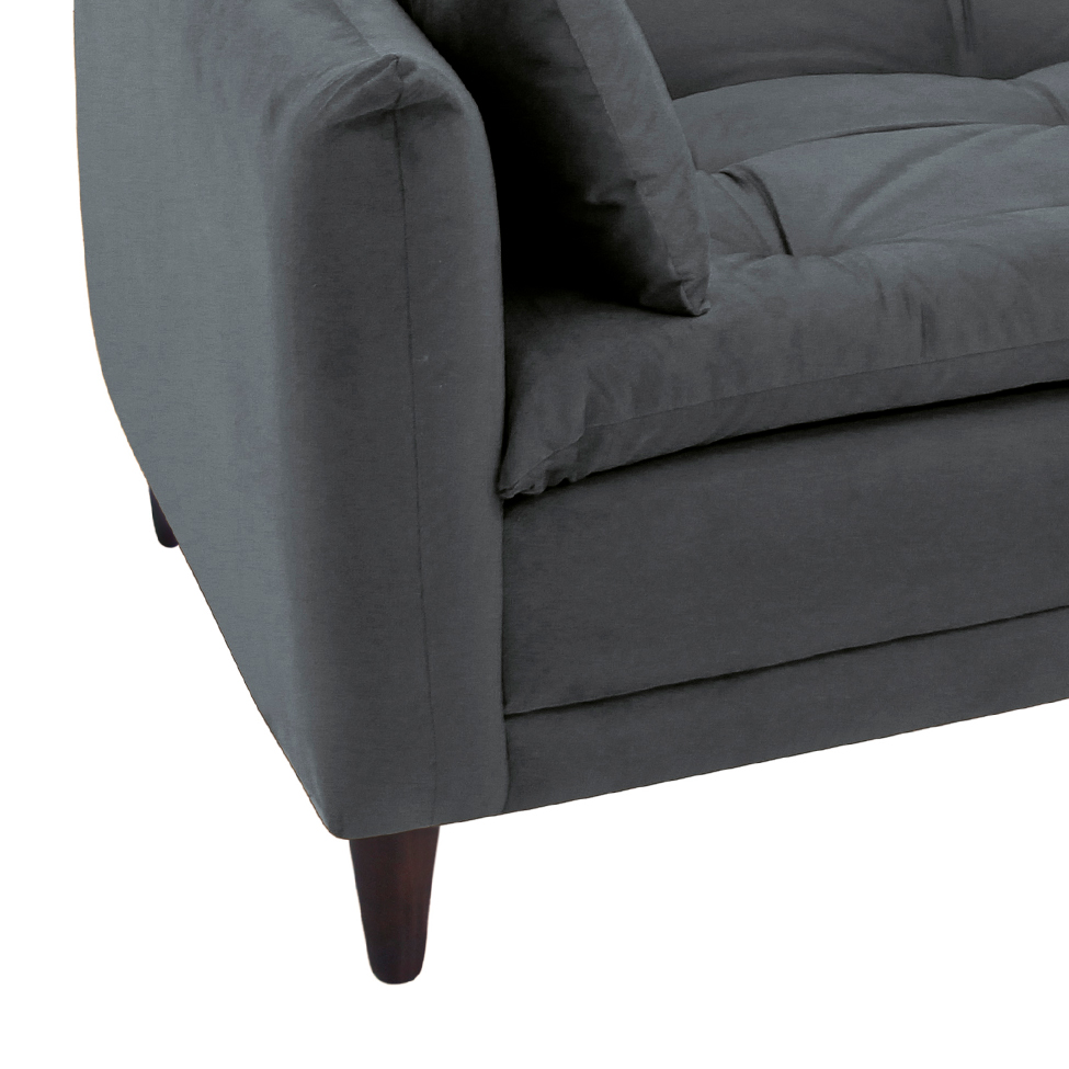 [OUTLET] Sofá-Cama Casal 3 Lugares Sofia Suede Grafite