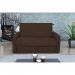 [OUTLET] Sofá-Cama Casal com Baú 2 Lugares Zaia Suede Marrom