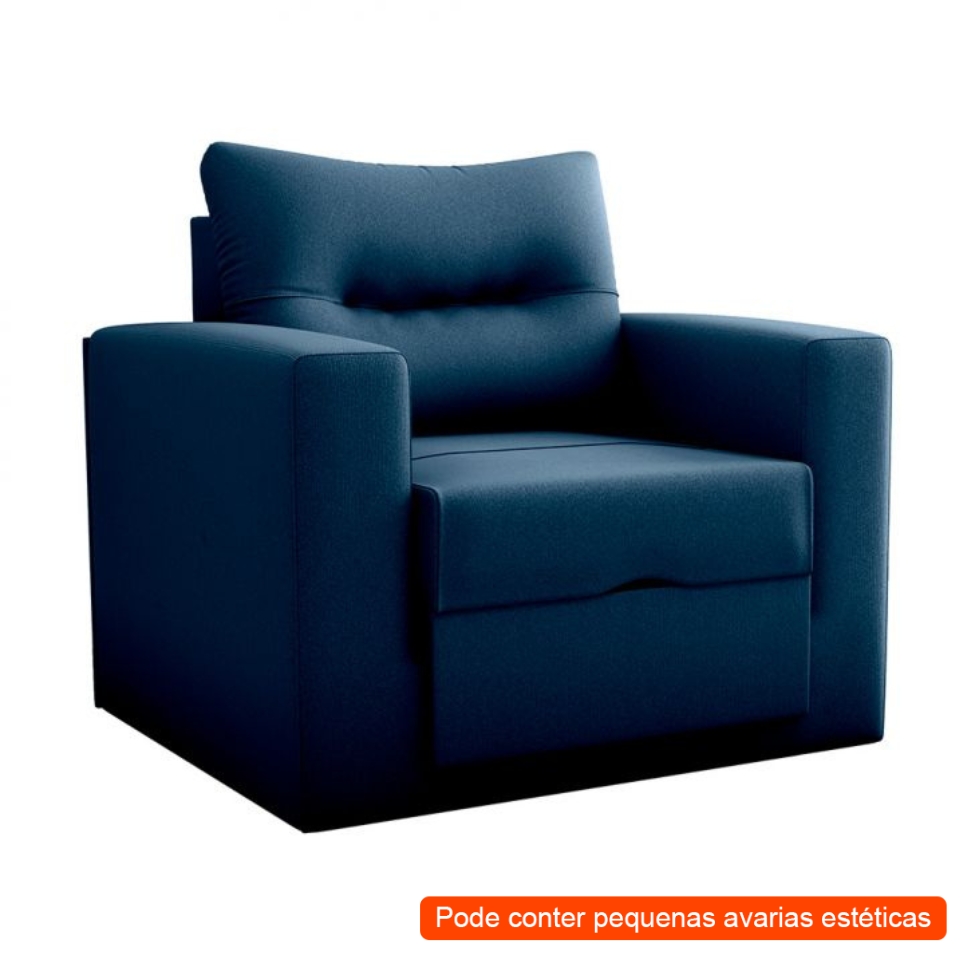 [OUTLET] Sofá-Cama Solteiro Marisol Suede Azul