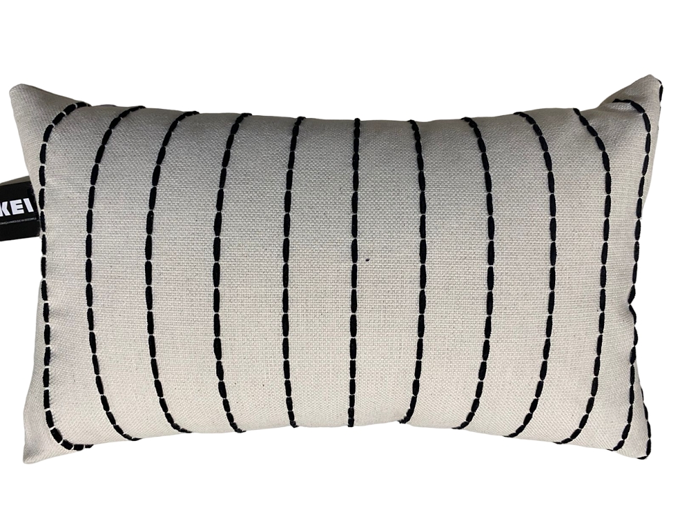 Almofada Jacquard Toulon 30x50 Preta e Cru