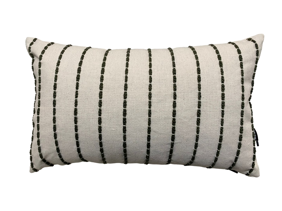 Almofada Jacquard Toulon 30x50 Verde e Cru