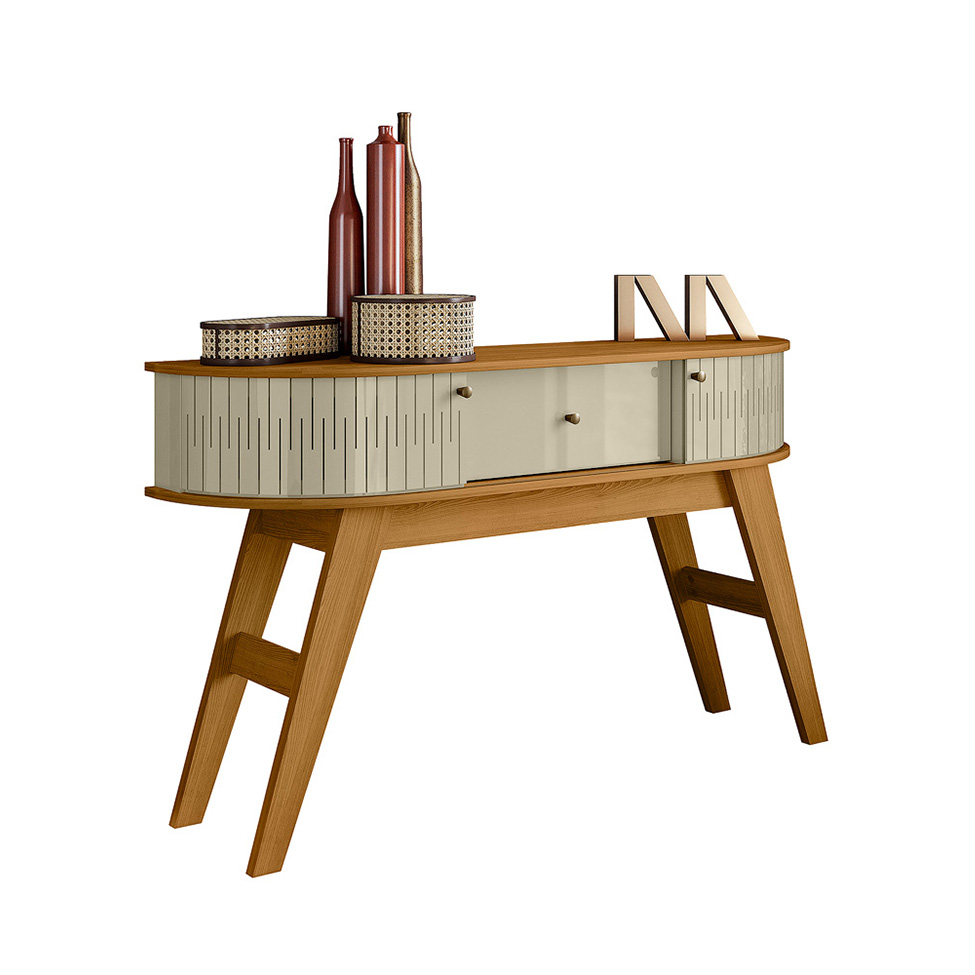 Aparador Estoril 1 Porta 2 Gavetas Cumaru e Opala