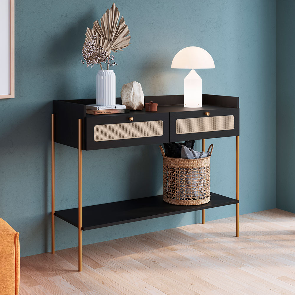 Aparador Oslo 2 GV Preto e Dourado