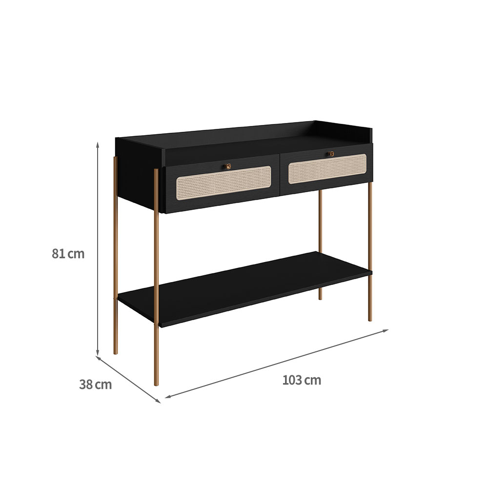 Aparador Oslo 2 GV Preto e Dourado