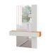Aparador Suspenso com Espelho Ember 100% MDF 1 Gaveta Off White e Freijó