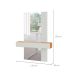 Aparador Suspenso com Espelho Ember 100% MDF 1 Gaveta Off White e Freijó
