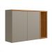 Armário Aéreo Allure 2 Portas Gris e Jequitibá 120 cm