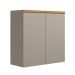 Armário Aéreo Allure 2 Portas Gris e Jequitibá 80 cm