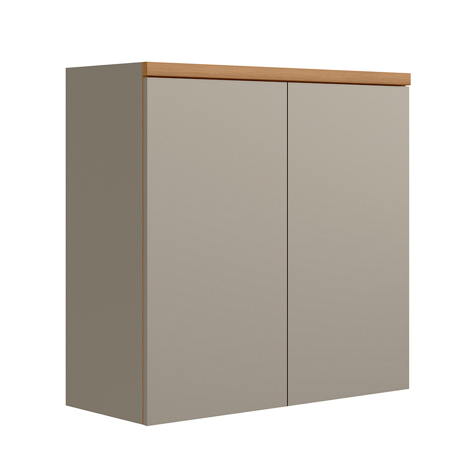 Armário Aéreo Allure 2 Portas Gris e Jequitibá 80 cm