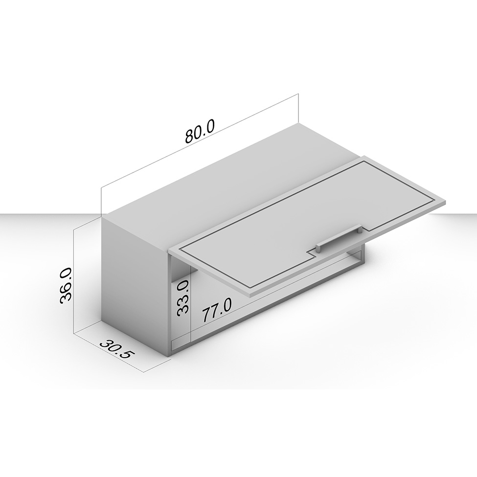 Armário Aéreo Amara 1 Porta Azul e Branco