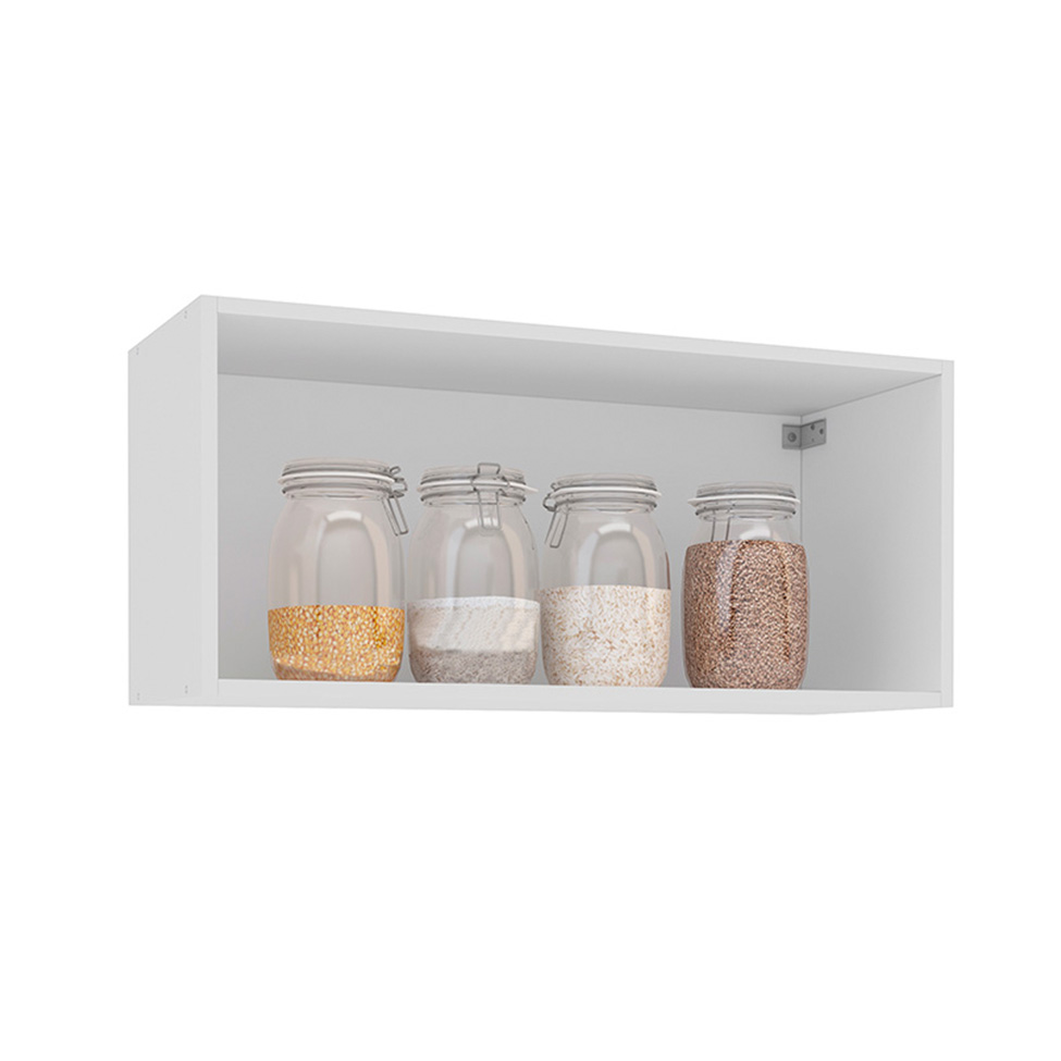 Armário Aéreo Amara 1 Porta Creme e Branco