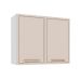 Armário Aéreo Amara 2 Portas Creme e Branco