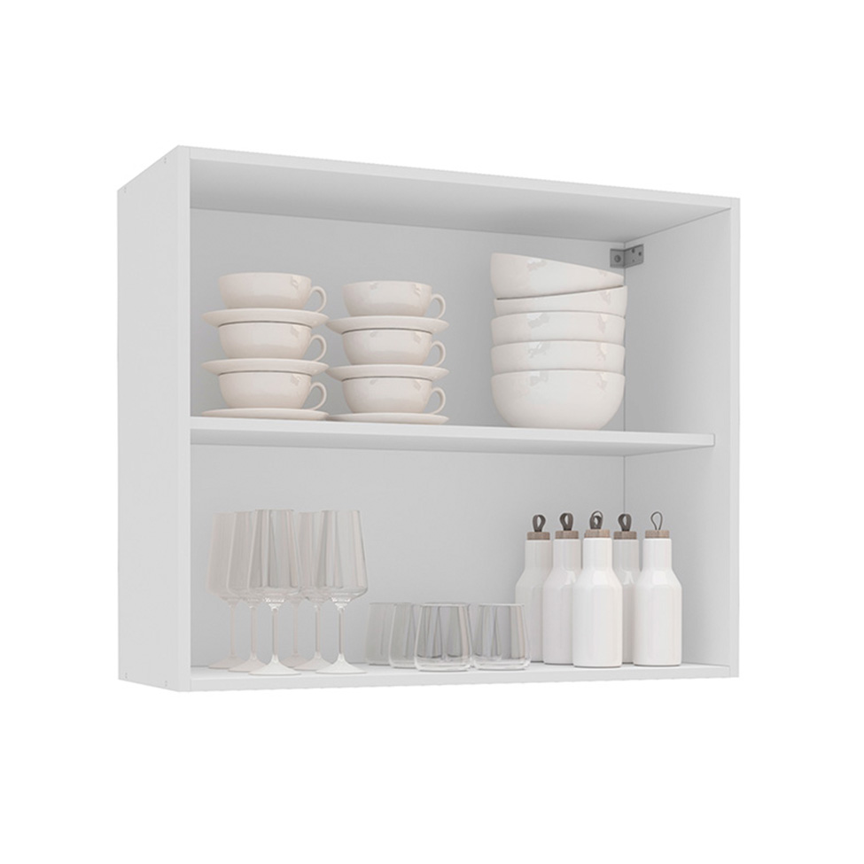 Armário Aéreo Amara 2 Portas Creme e Branco