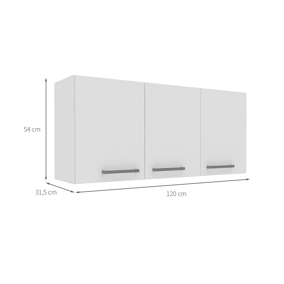 Armário Aéreo Amor Perfeito 3 Portas Branco