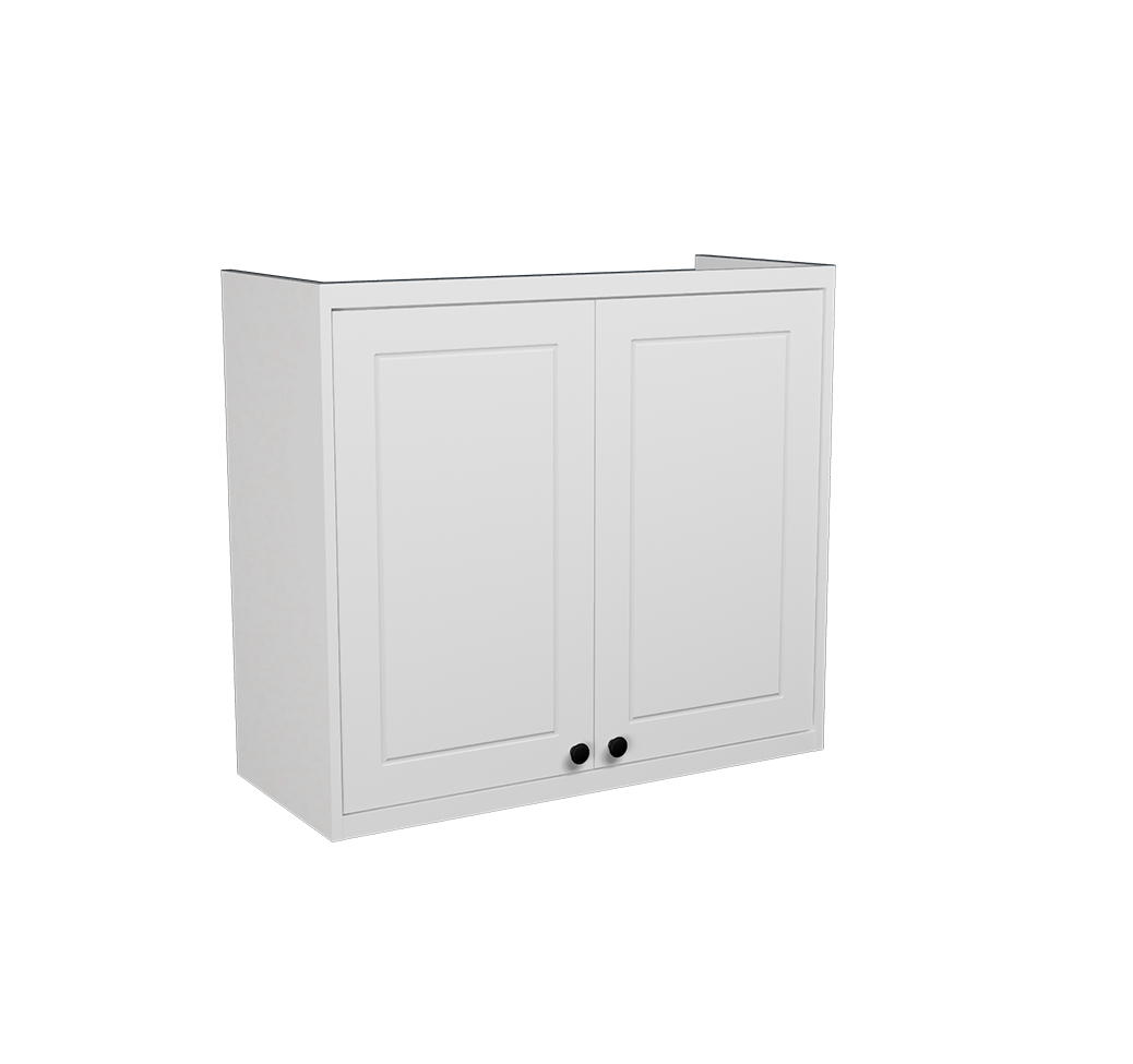 Armário Aéreo Évora 2 Portas Branco Ártico 80 cm