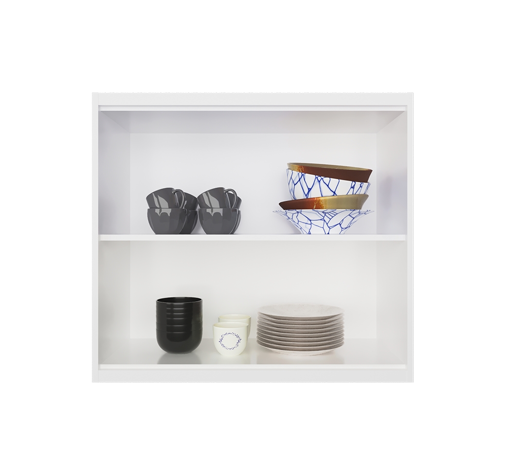 Armário Aéreo Évora 2 Portas Branco Ártico 80 cm