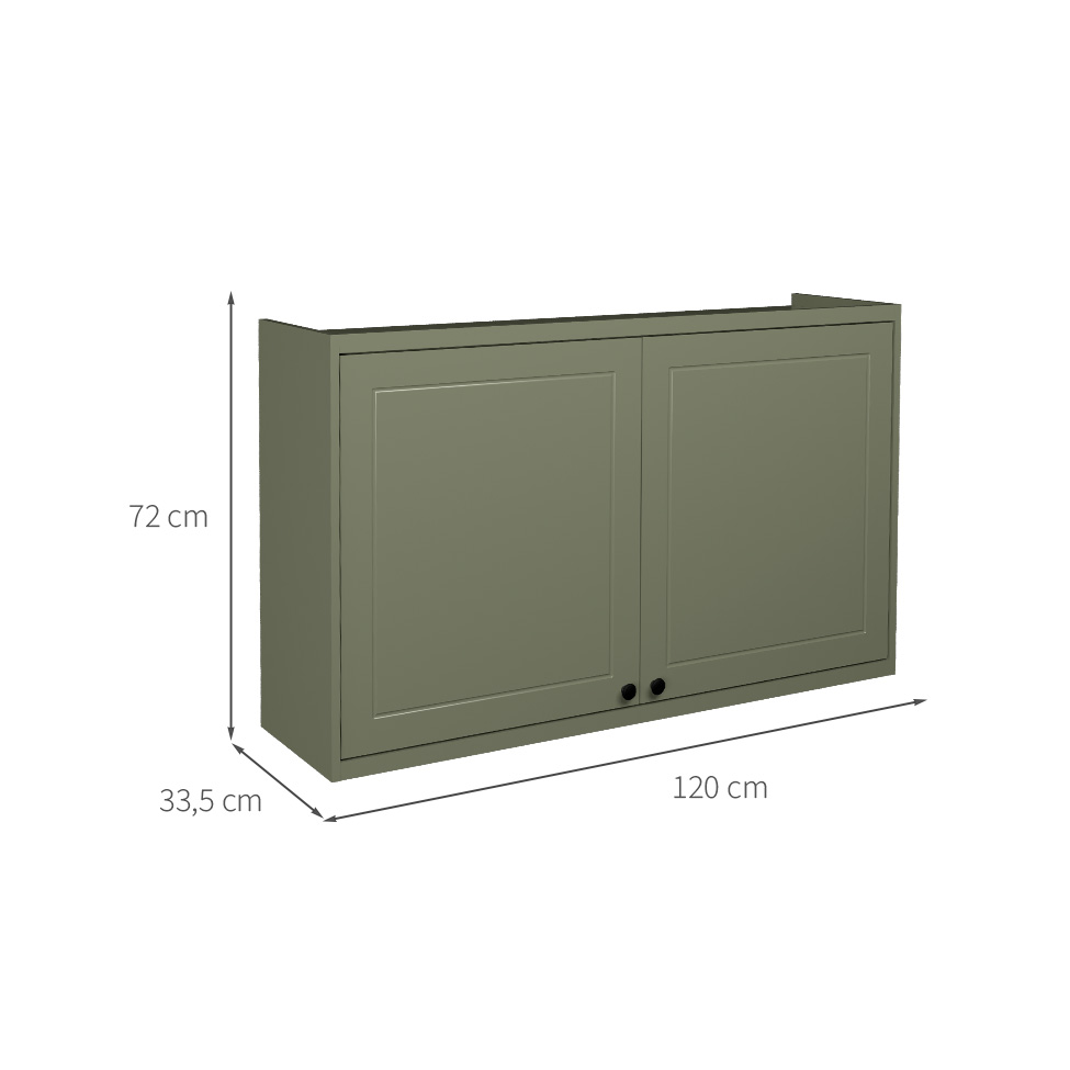 Armário Aéreo Évora 2 Portas Verde Hill 120 cm