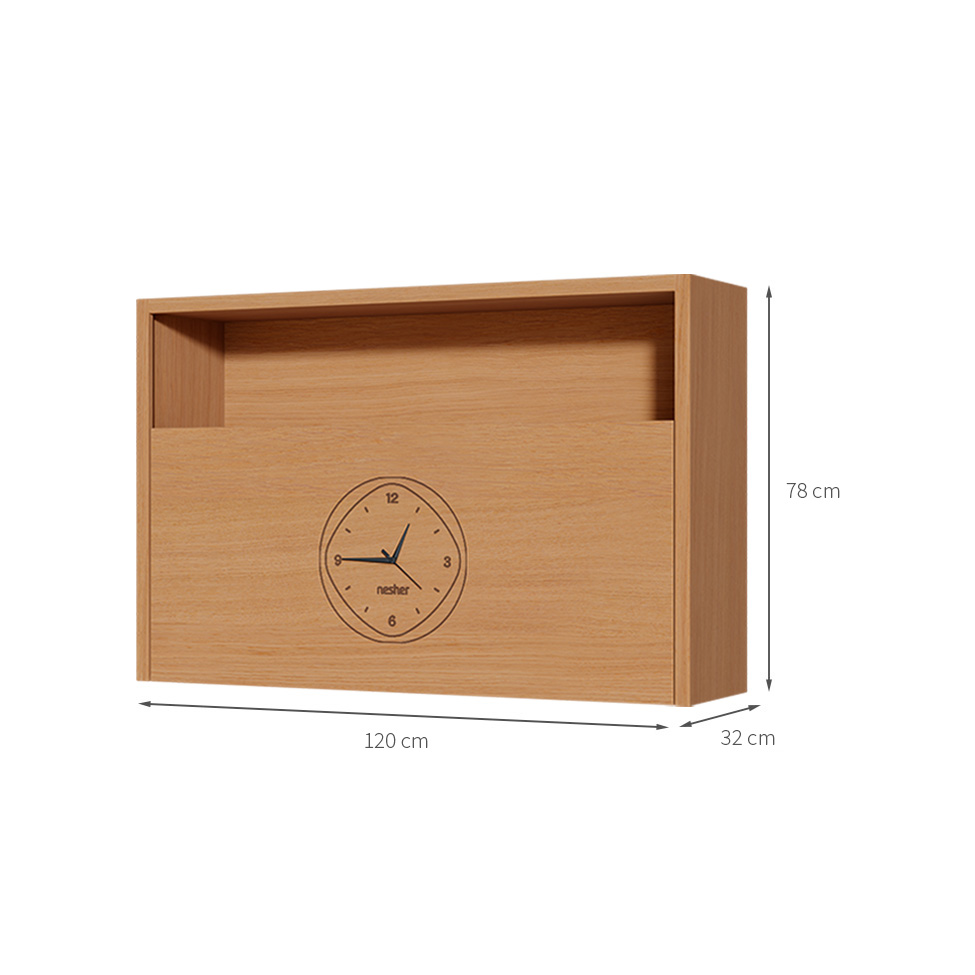 Armário Aéreo Condessa com Relógio 1 Porta Carvalho