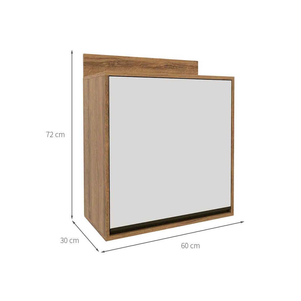 Armário Aéreo Confort 1 Porta Cinamomo e Off White 60 cm