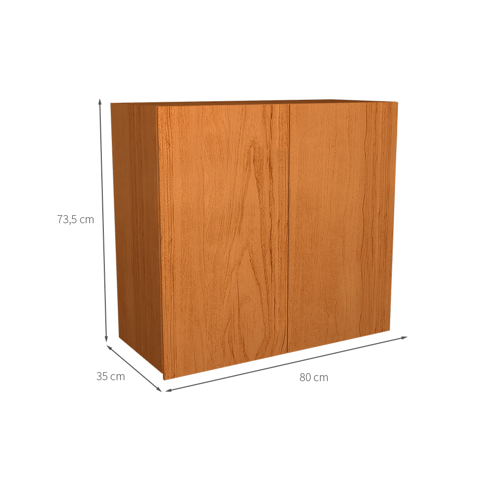 Armário Aéreo Denver 2 Portas Freijó 80 cm