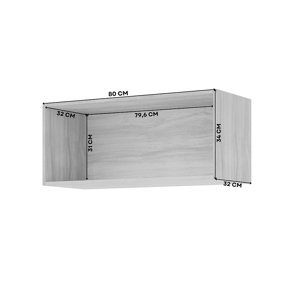 Armário Aéreo Domus 100% MDF 1 Porta Cinamomo