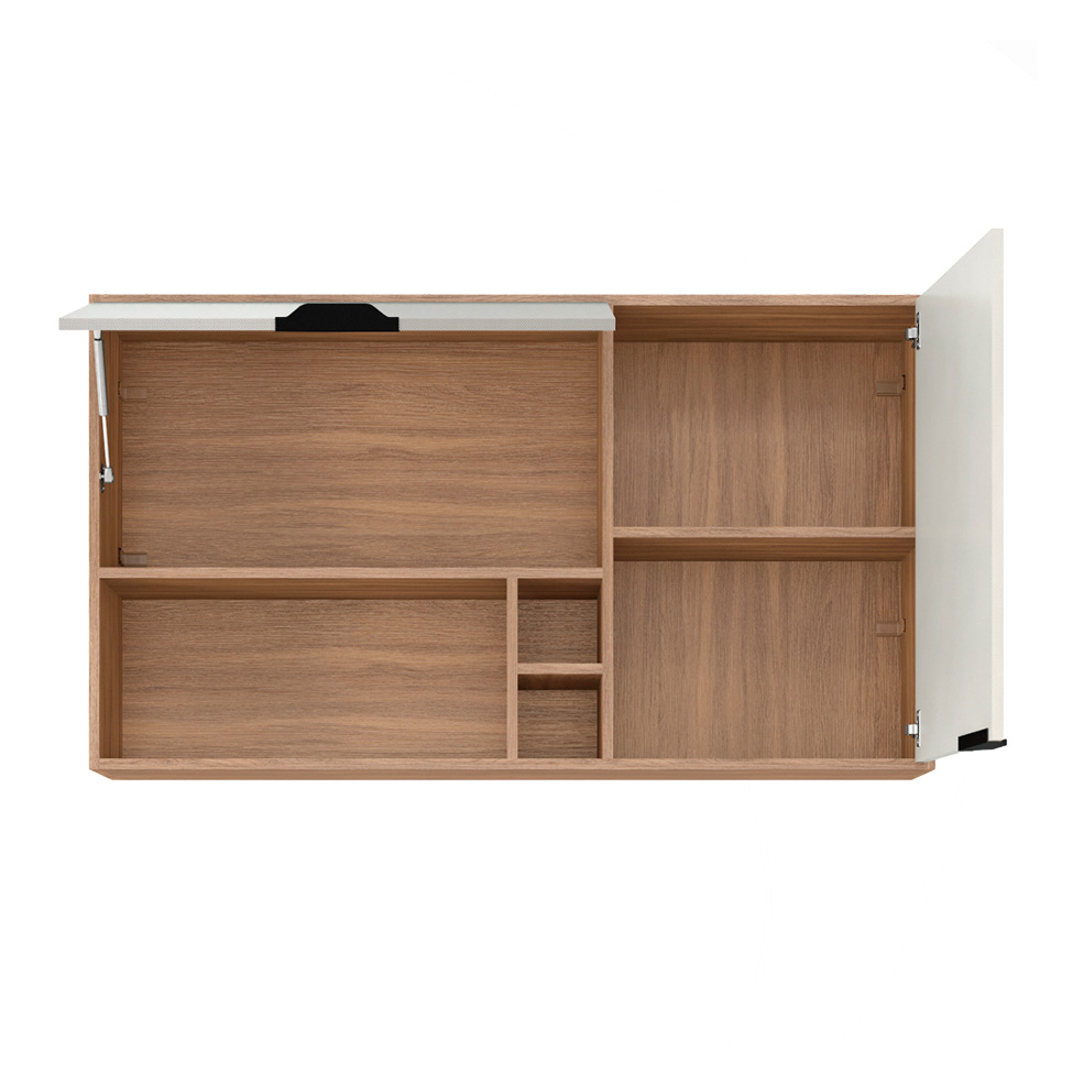 Armário Aéreo Firenze 2 Portas Amêndola e Nude 120 cm