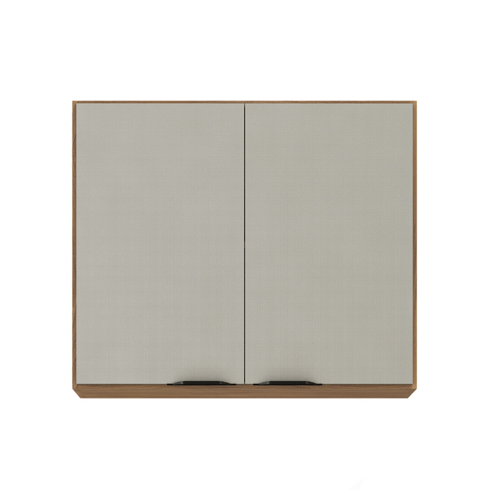 Armário Aéreo Firenze 2 Portas Amêndola e Nude 80 cm