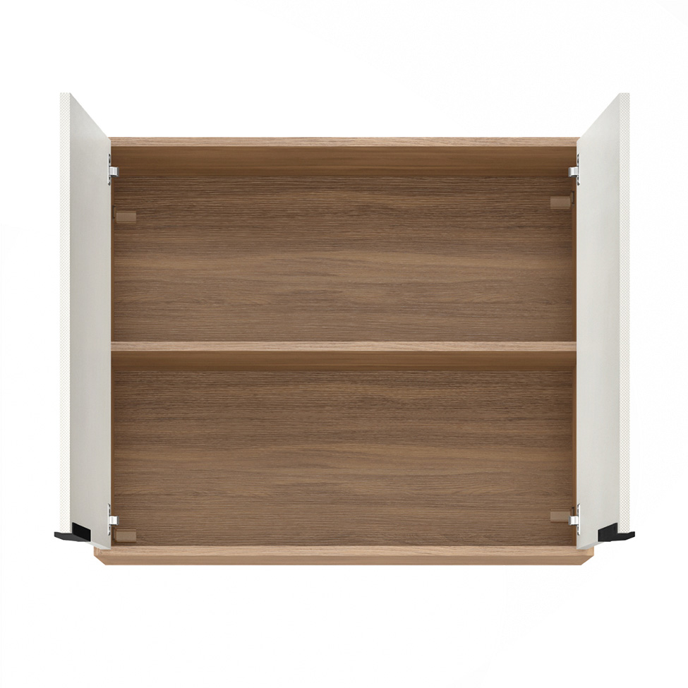 Armário Aéreo Firenze 2 Portas Amêndola e Nude 80 cm