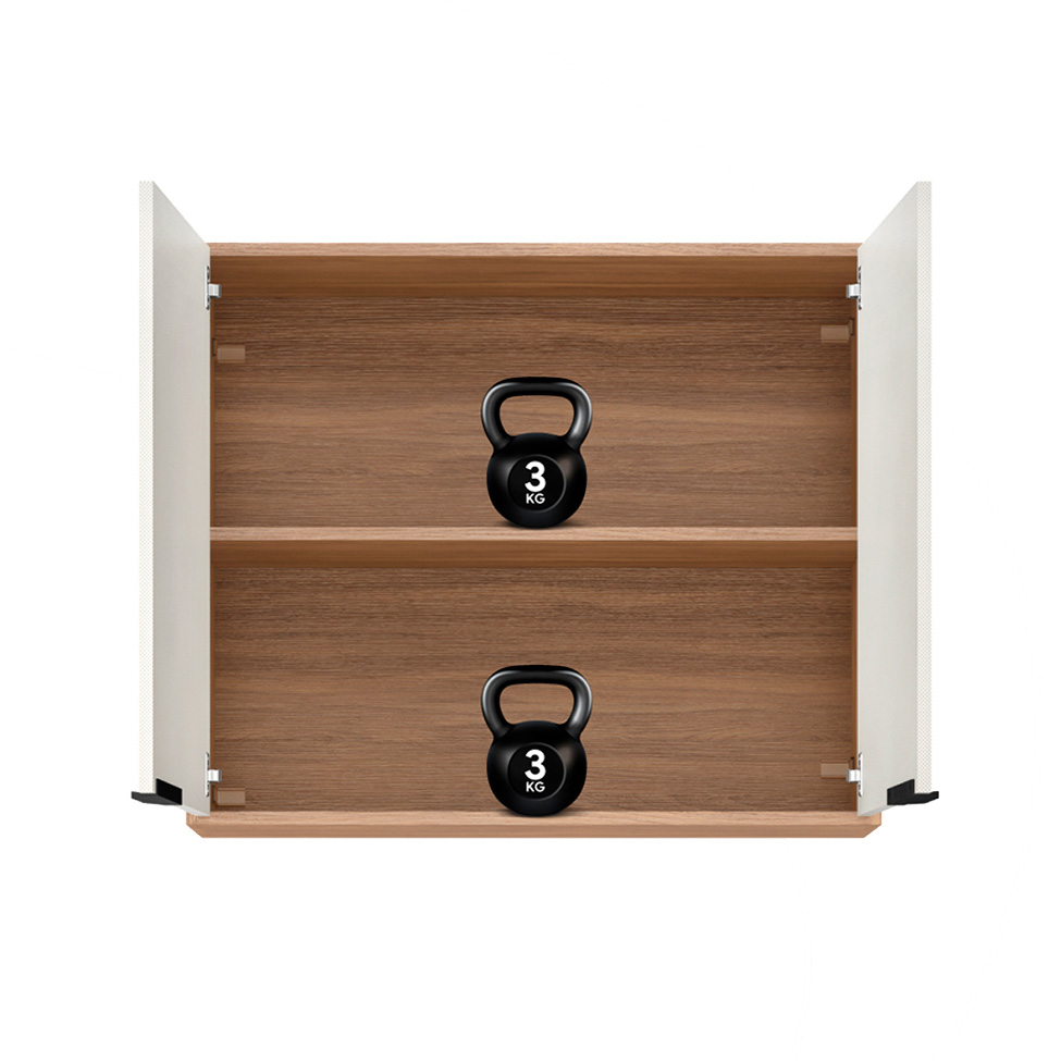 Armário Aéreo Firenze 2 Portas Amêndola e Nude 80 cm