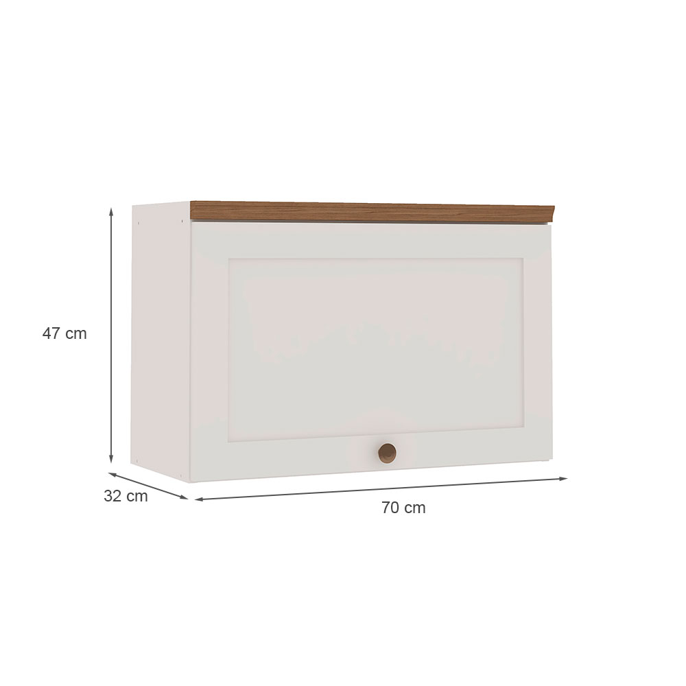 Armário Aéreo Iluminata 1 Porta Branco