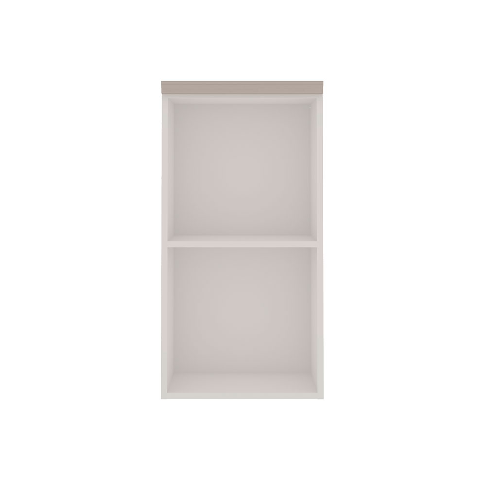 Armário Aéreo Iluminata 1 Porta Branco e Fendi 40 cm