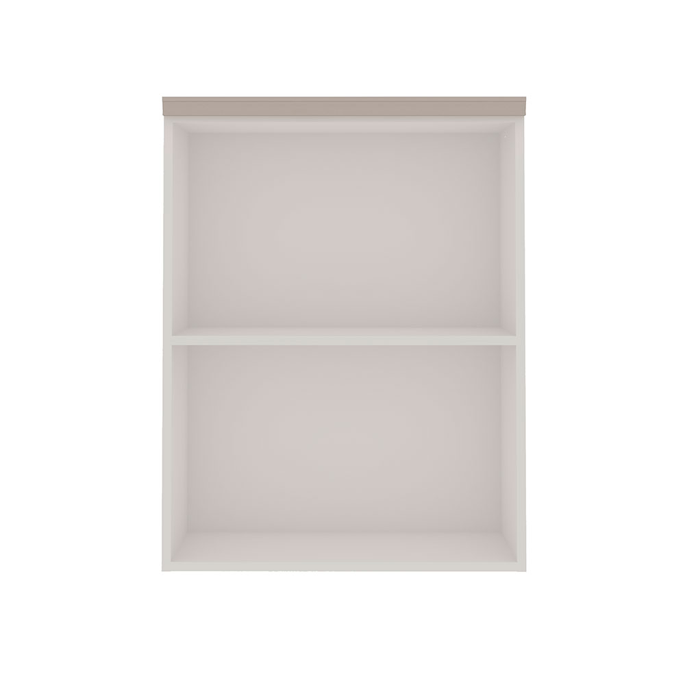 Armário Aéreo Iluminata 1 Porta Branco e Fendi 60 cm