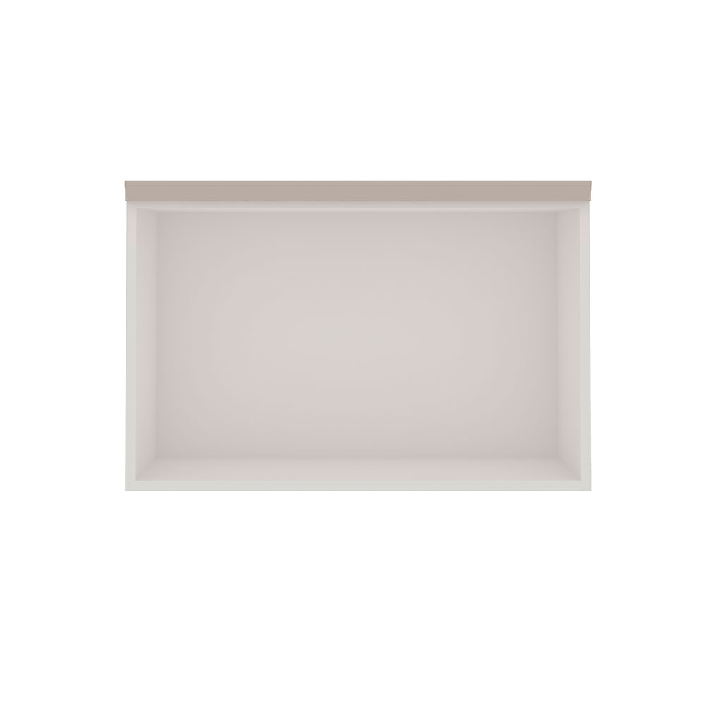 Armário Aéreo Iluminata 1 Porta Branco e Fendi 70 cm